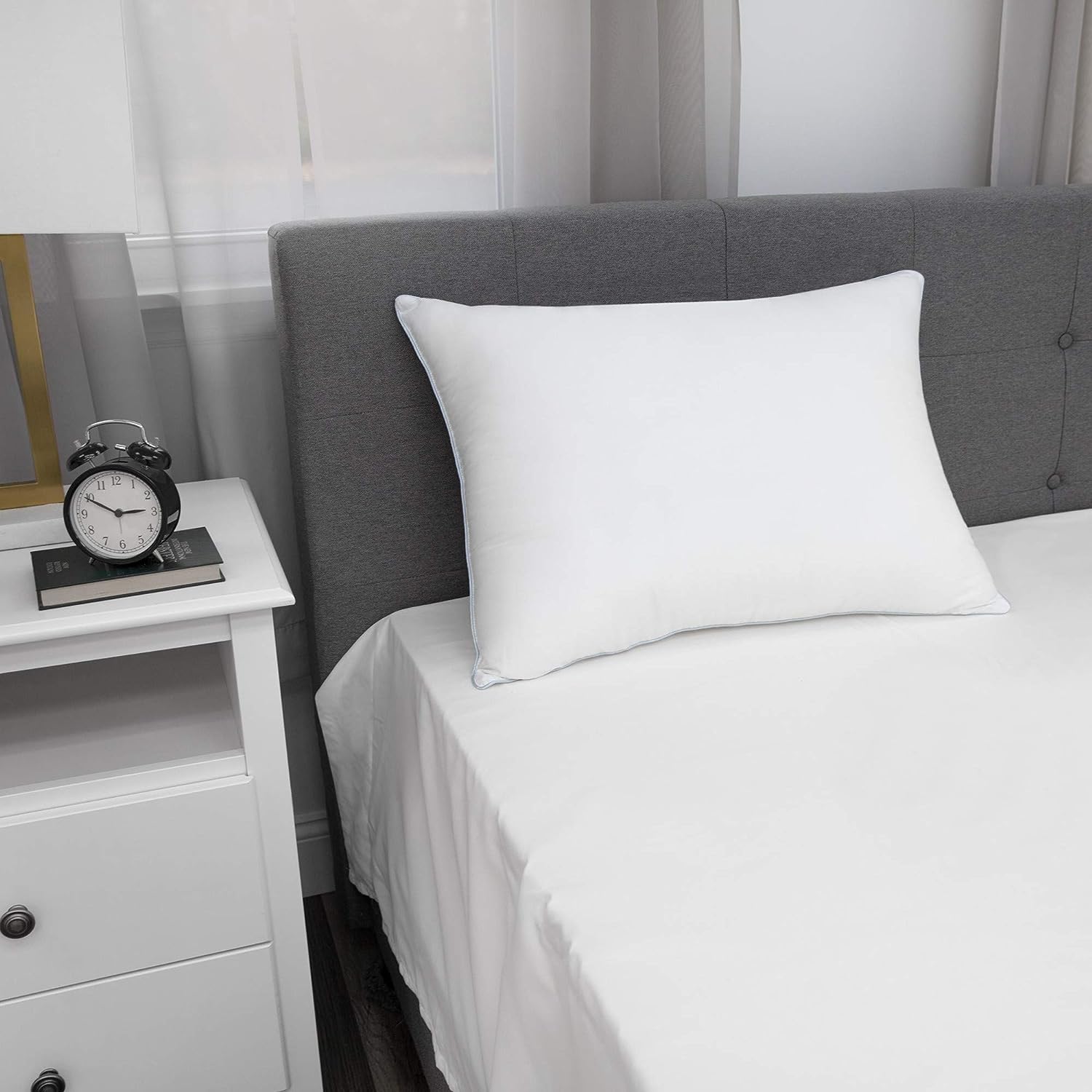 Deep Sleep Plain White Filled Bed Pillow Single Piece